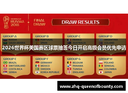 2026世界杯美国赛区球票抽签今日开启高级会员优先申请